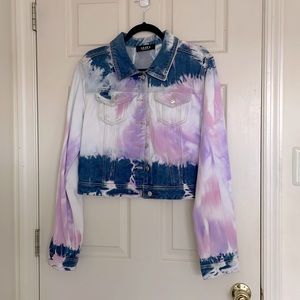 NWOT Tie-Dye Denim Jacket Size Large